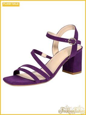 Women's Chunky Block Heeled Sandals Square Open Toe Strappy Mid Heels